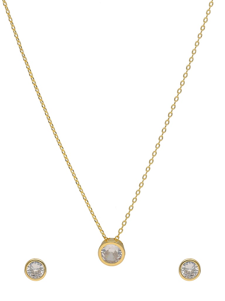 AD / CZ Pendant Set in Gold finish - CNB37787