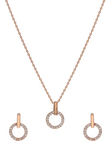 AD / CZ Pendant Set in Rose Gold finish - CNB37788