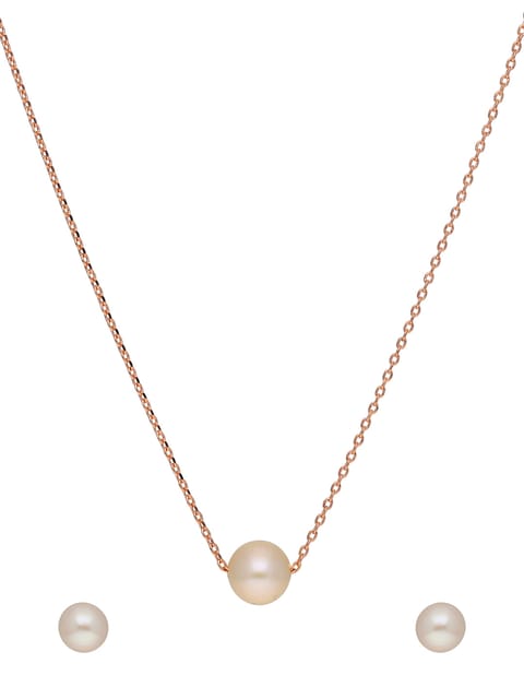 Pearls Pendant Set in Rose Gold finish - CNB37789