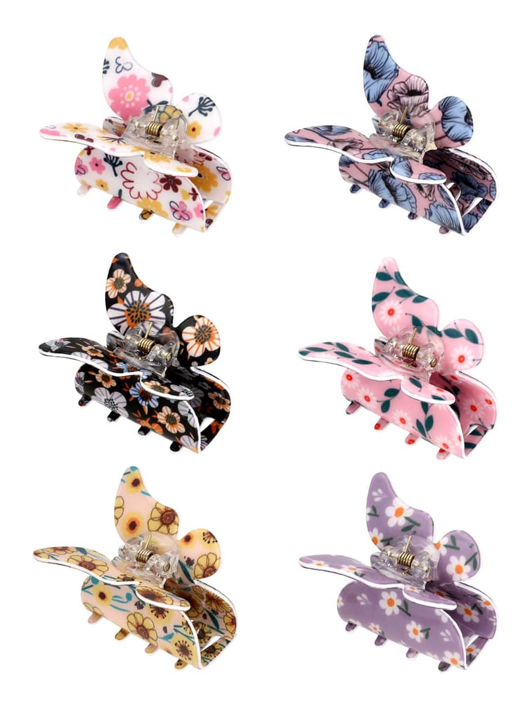 Printed Butterfly Clip in Assorted color - CNB38239
