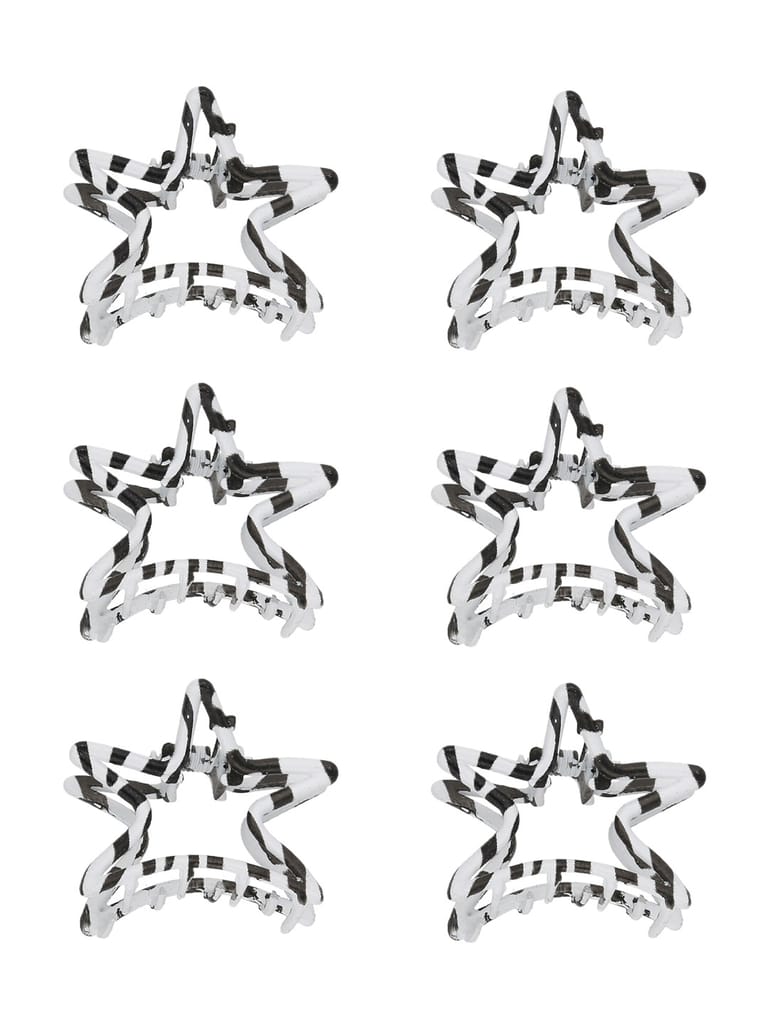 Printed Butterfly Clip in Black & White color - CNB37104
