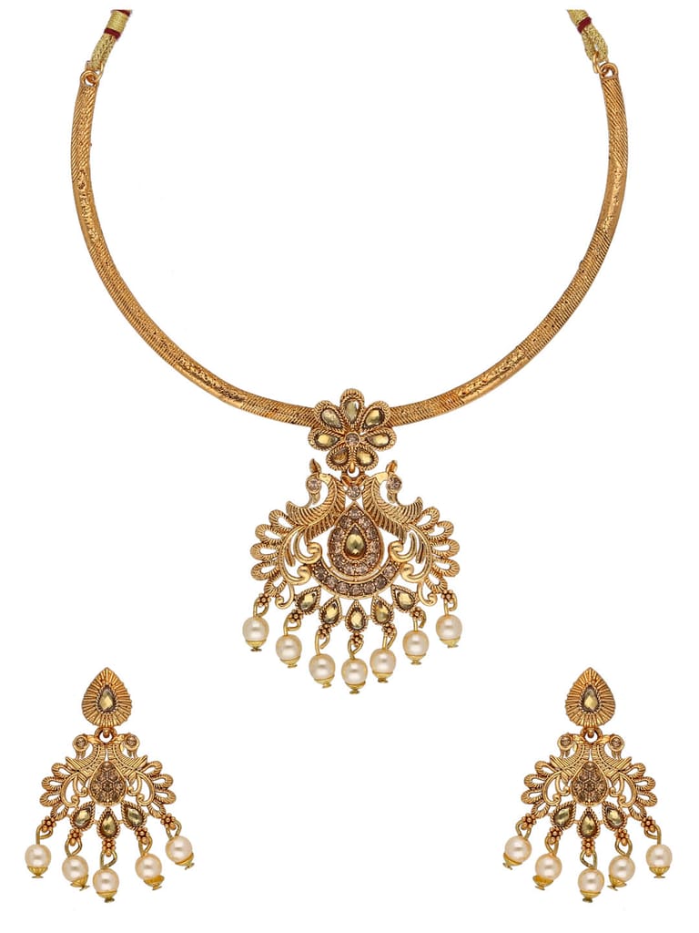 Antique Necklace Set in Gold finish - KOT81