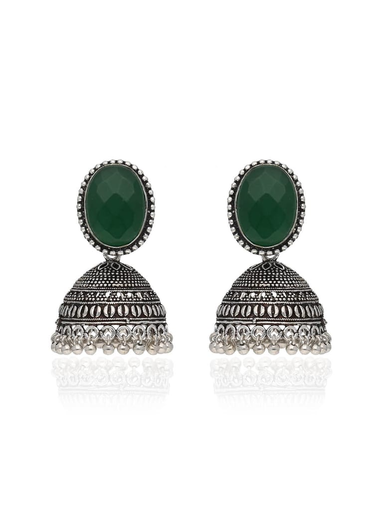 Jhumka Earrings in Oxidised Silver finish - CNB39304