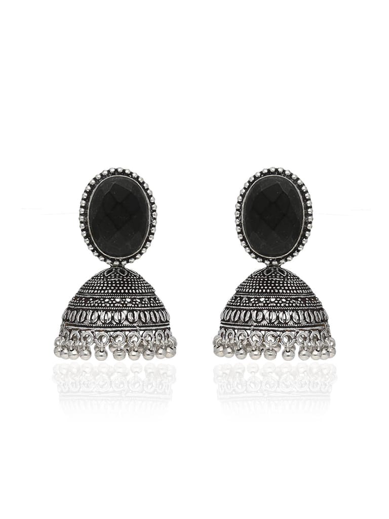 Jhumka Earrings in Oxidised Silver finish - CNB39306