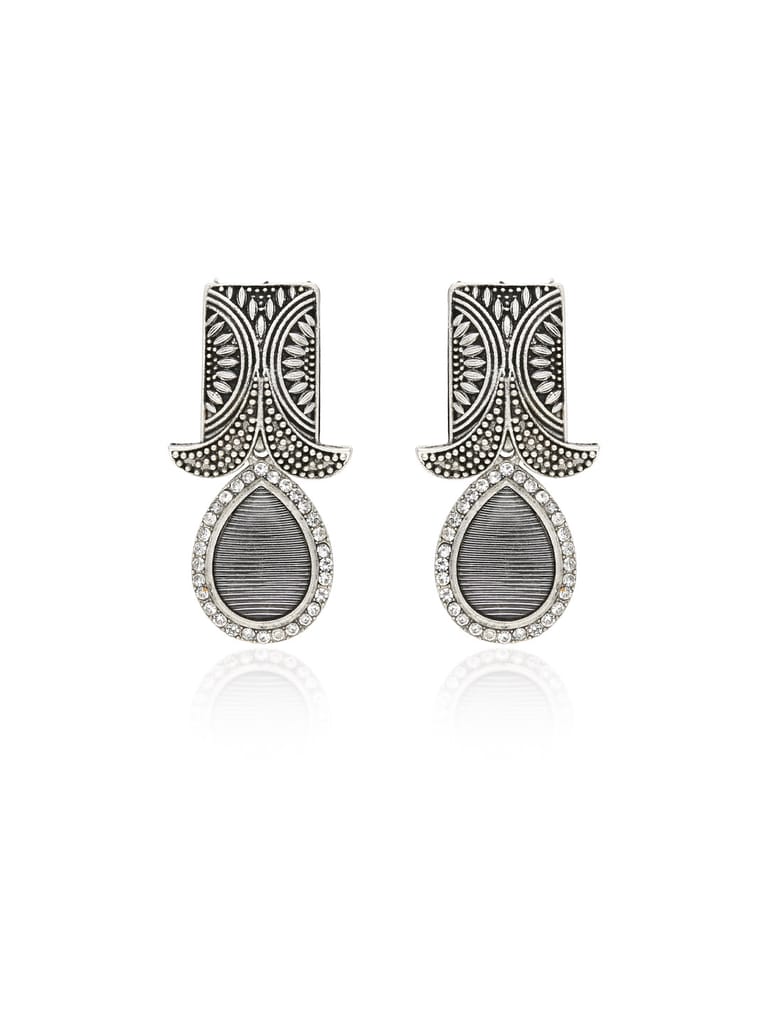 Dangler Earrings in Oxidised Silver finish - SHA3582BL