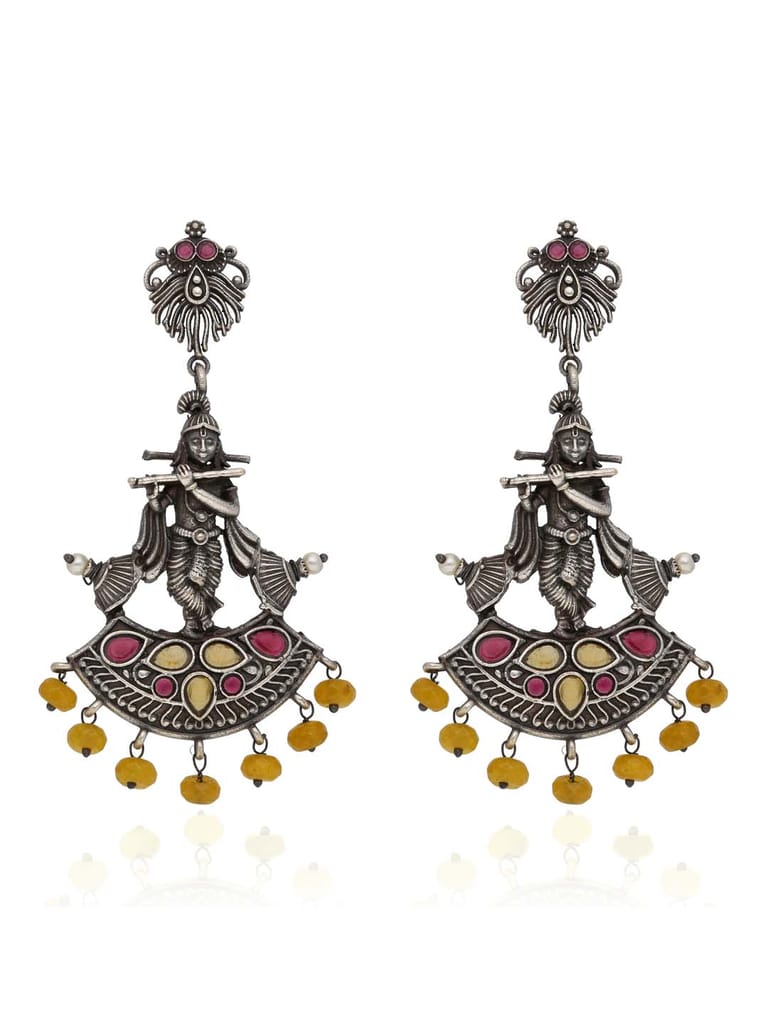 Temple Long Earrings in Yellow color - CNB39341