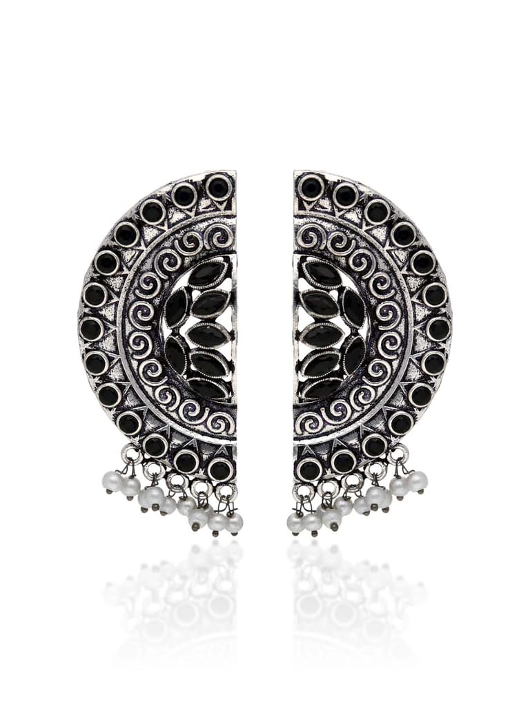 Oxidised Dangler Earrings in Black color - CNB31473