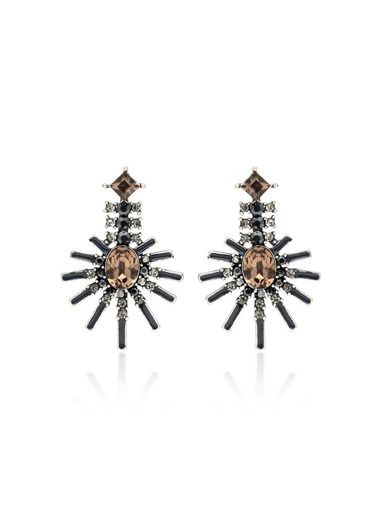 Oxidised Dangler Earrings in LCT/Champagne color - CNB36494
