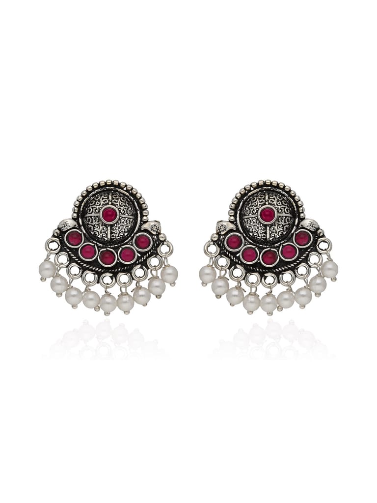 Oxidised Tops / Studs in Ruby color - SSA86