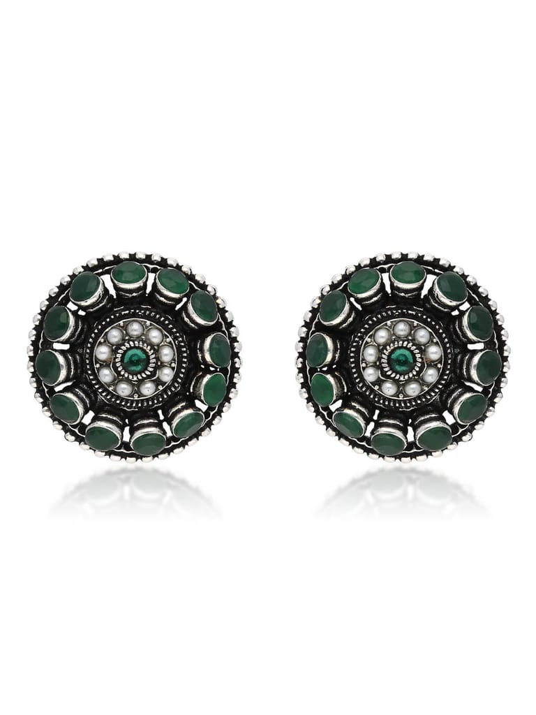 Oxidised Tops / Studs in Green color - CNB35277