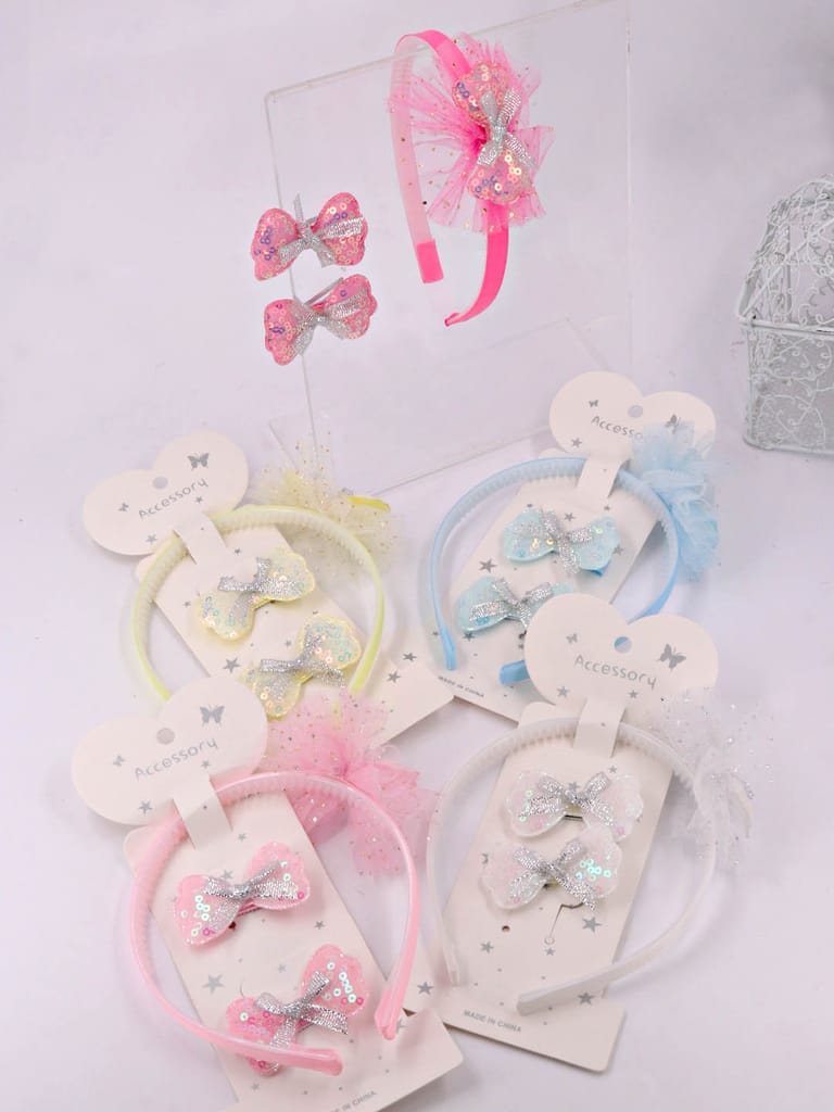 Fancy Hair Band with Hair clip in Assorted color - H-723