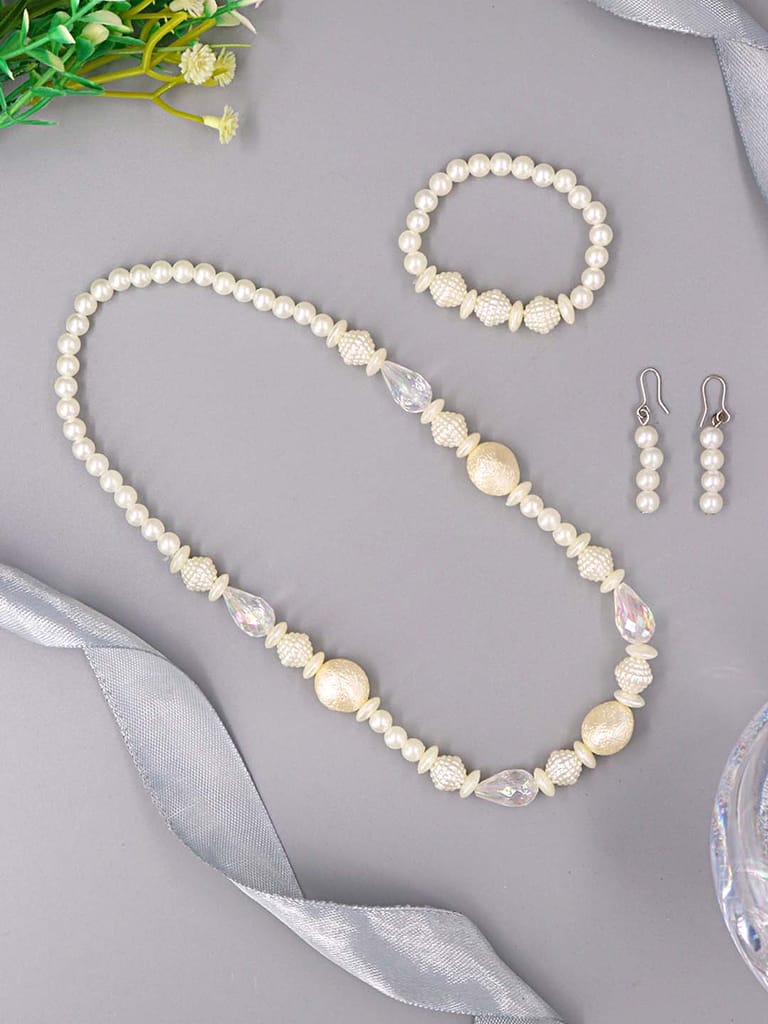 Pearls Mala set with Bracelet for Kids - WOM5054