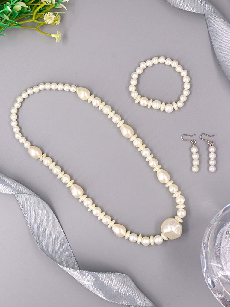 Pearls Mala set with Bracelet for Kids - WOM5057