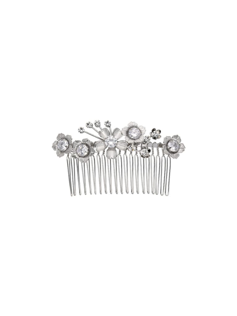 Fancy Comb in White color and Rhodium finish - CNB39544