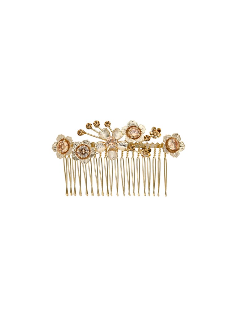 Fancy Comb in LCT/Champagne color and Gold finish - CNB39546
