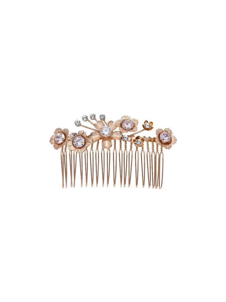 Fancy Comb in White color and Rose Gold finish - CNB39545