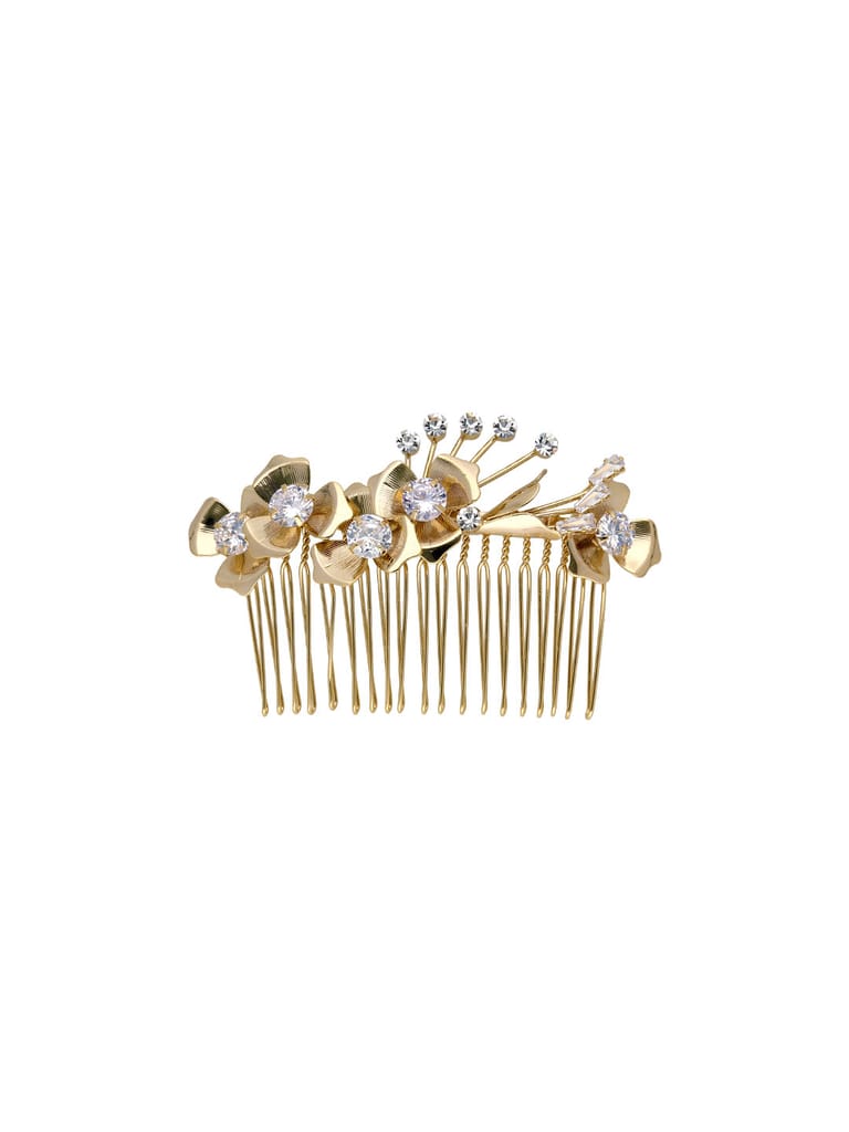 Fancy Comb in White color and Gold finish - CNB39551