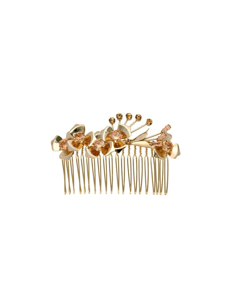 Fancy Comb in LCT/Champagne color and Gold finish - CNB39554