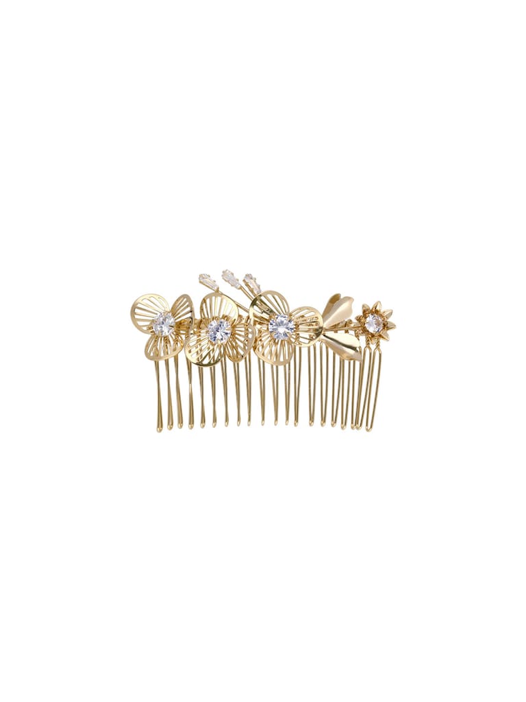 Fancy Comb in White color and Gold finish - CNB39555