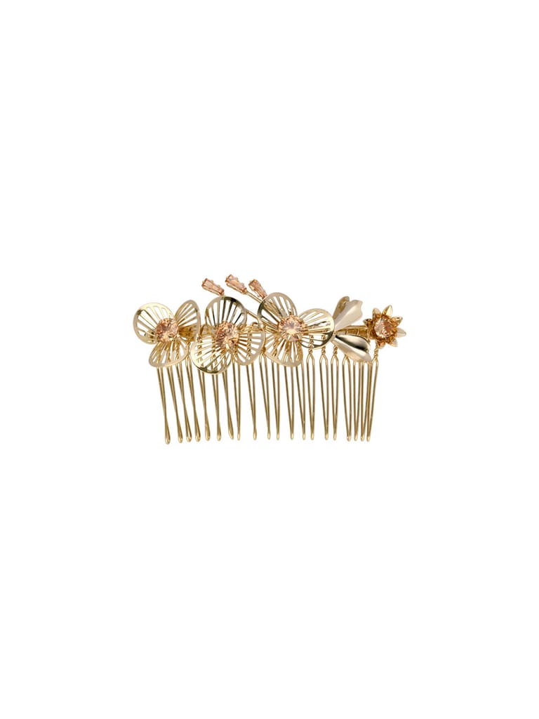 Fancy Comb in LCT/Champagne color and Gold finish - CNB39558