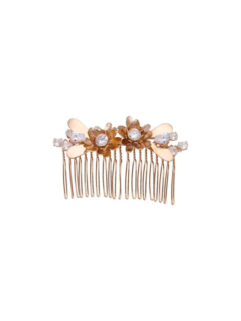 Fancy Comb in White color and Rose Gold finish - CNB39561