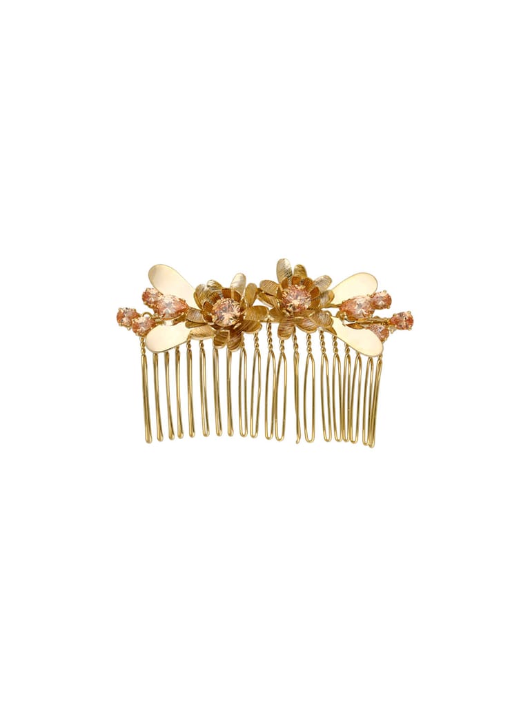 Fancy Comb in LCT/Champagne color and Gold finish - CNB39562