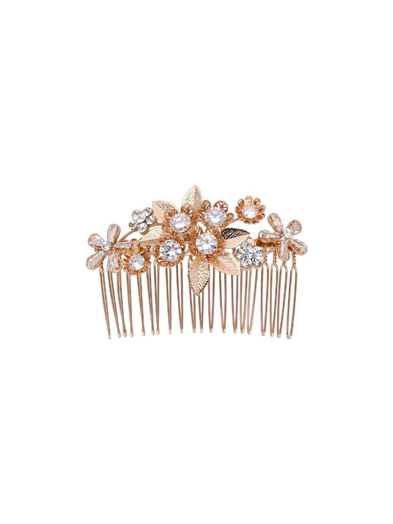 Fancy Comb in White color and Rose Gold finish - CNB39567