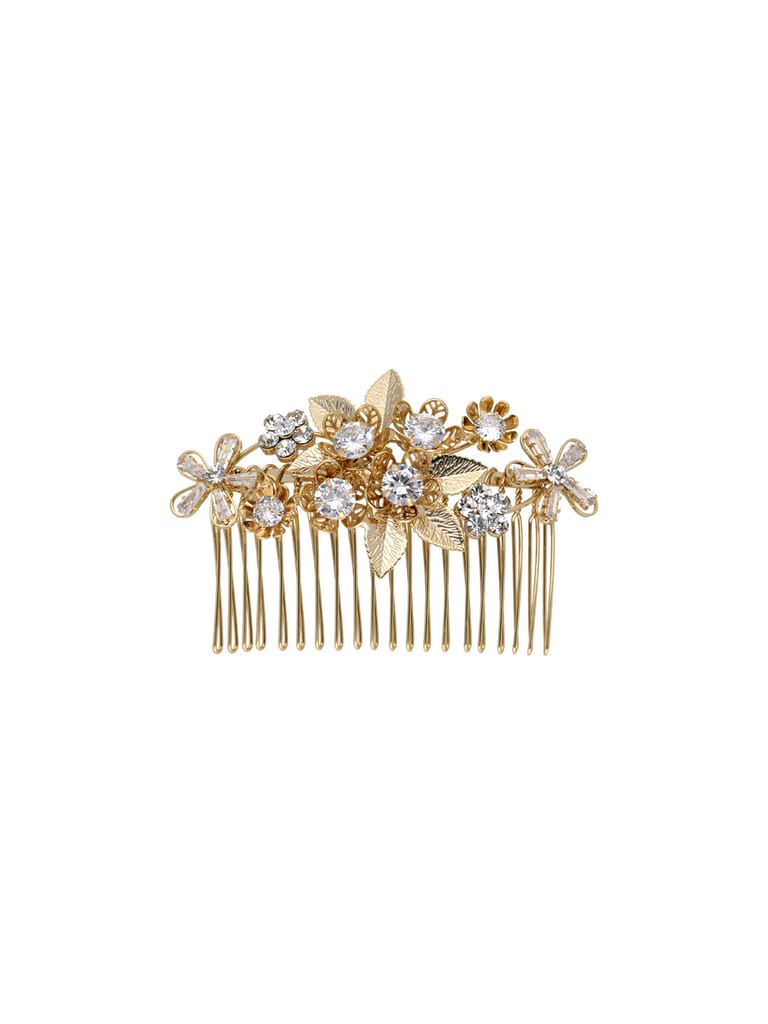 Fancy Comb in White color and Gold finish - CNB39565