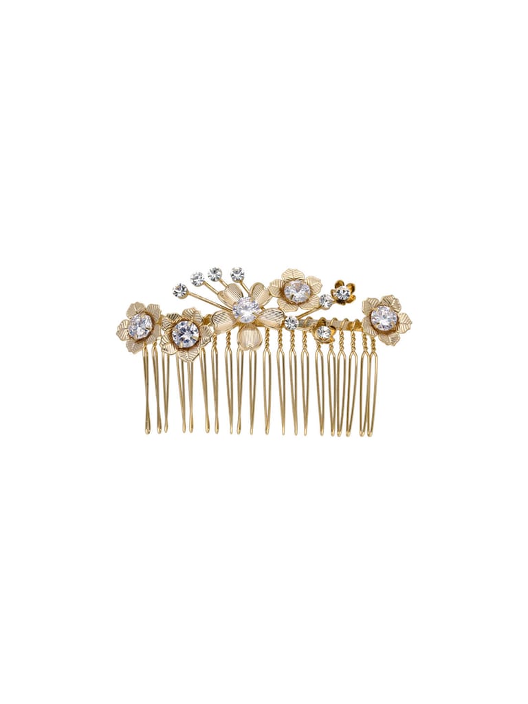 Fancy Comb in White color and Gold finish - CNB39543
