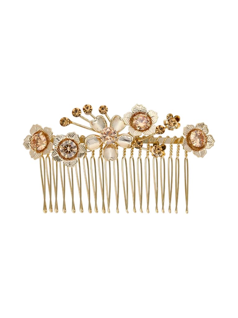 Fancy Comb in LCT/Champagne color and Gold finish - CNB39546