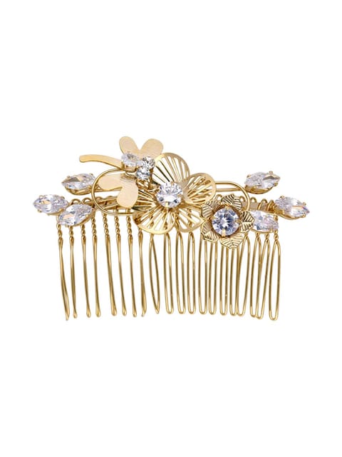 Fancy Comb in White color and Gold finish - CNB39547