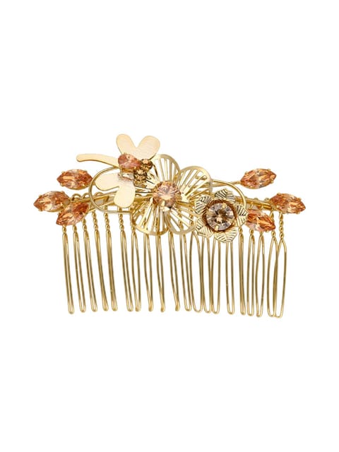 Fancy Comb in LCT/Champagne color and Gold finish - CNB39550