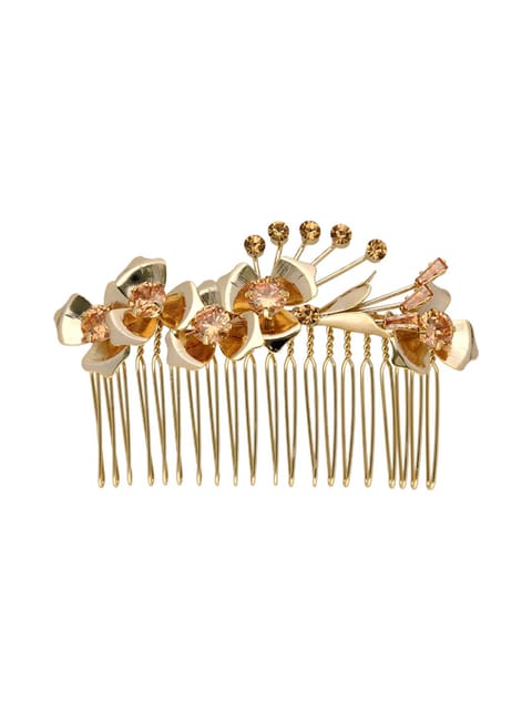 Fancy Comb in LCT/Champagne color and Gold finish - CNB39554