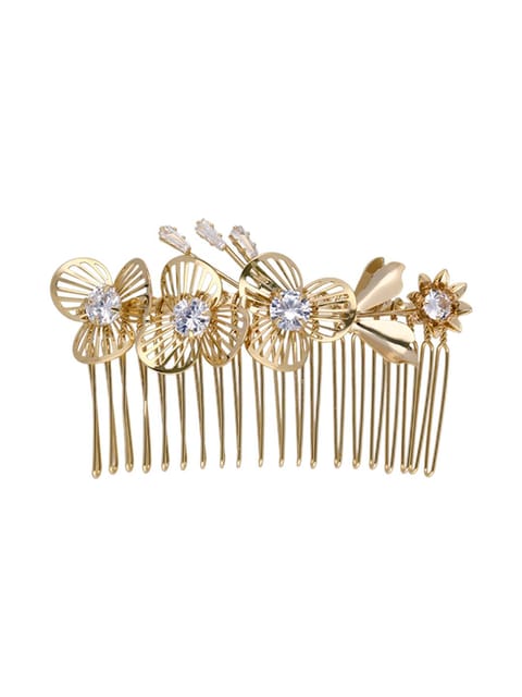 Fancy Comb in White color and Gold finish - CNB39555