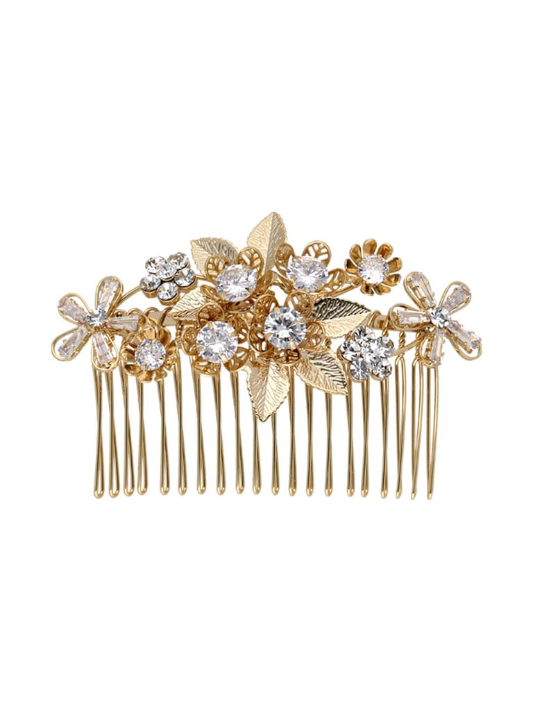 Fancy Comb in White color and Gold finish - CNB39565