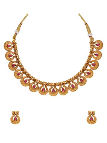 Antique Necklace Set in Gold finish - SSG1354