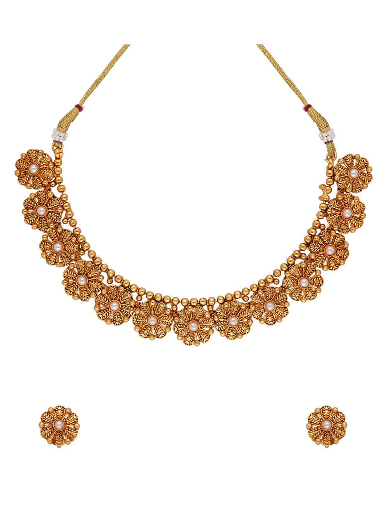 Antique Necklace Set in Gold finish - SSG1345