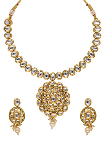 Kundan Necklace Set in Gold finish - MCD3252