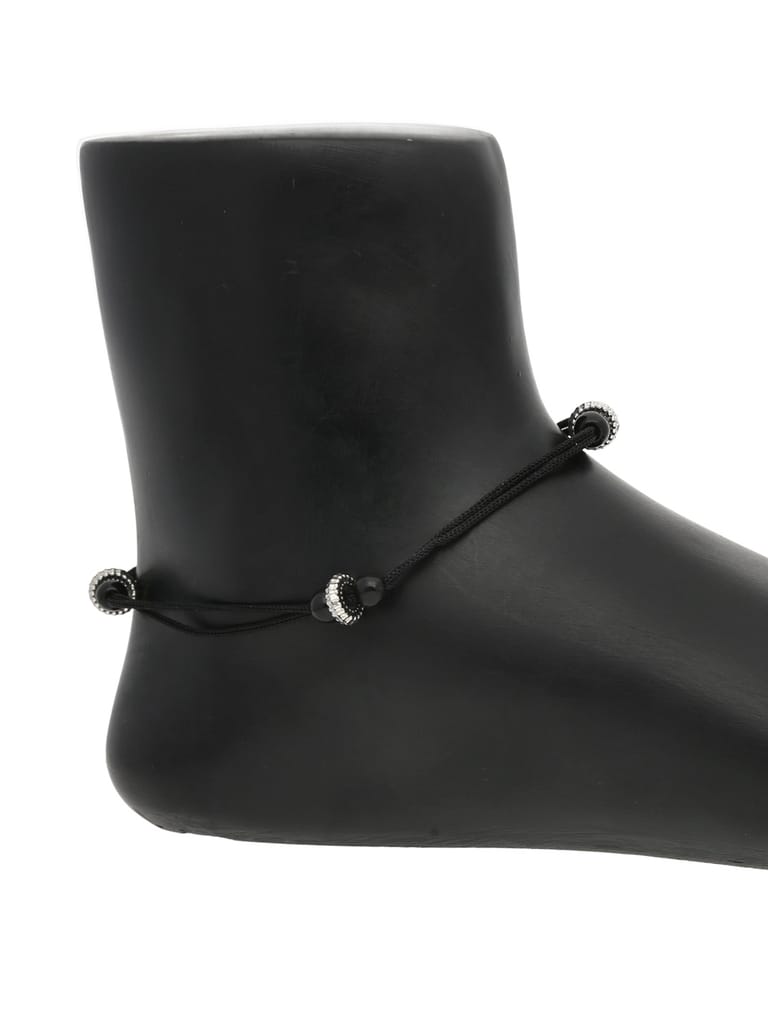 Western Thread Anklet in Black color - CNB39133