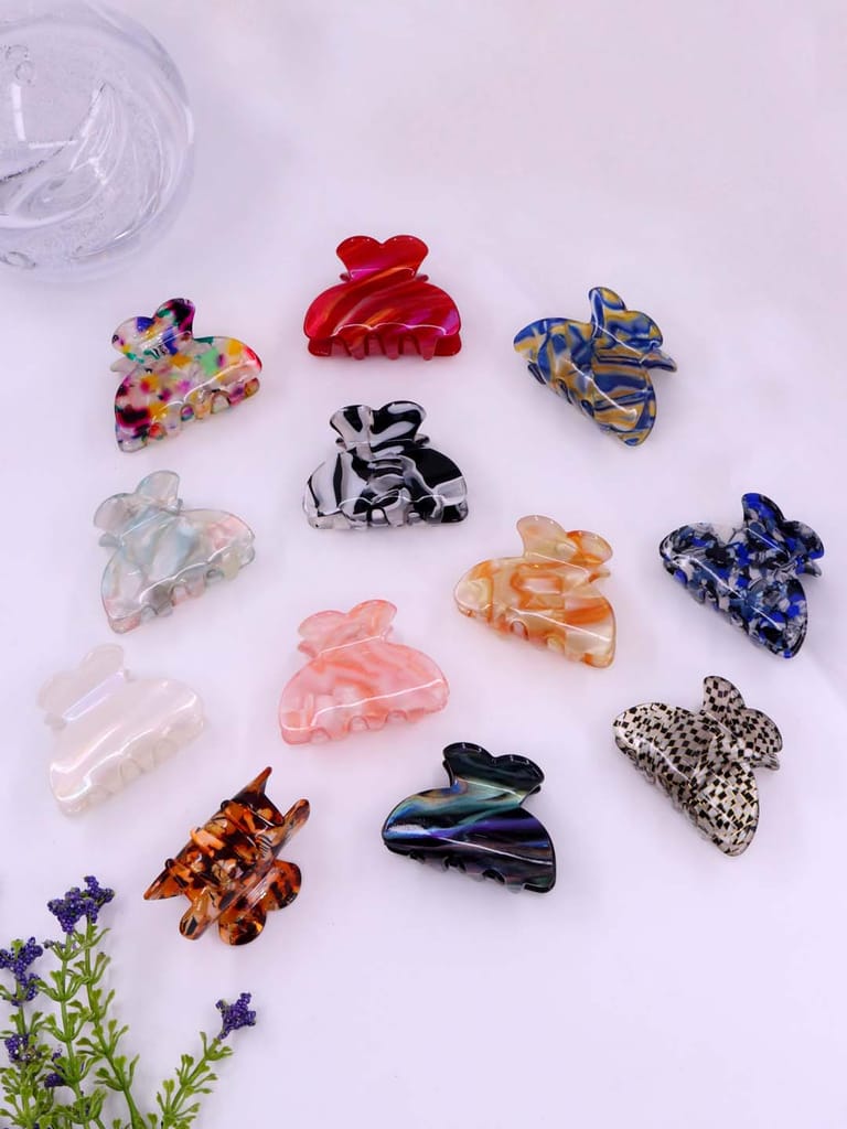 Printed Butterfly Clip in Assorted color - CNB39177