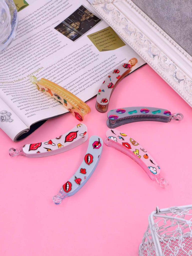 Printed Banana Clip in Assorted color - CNB39675