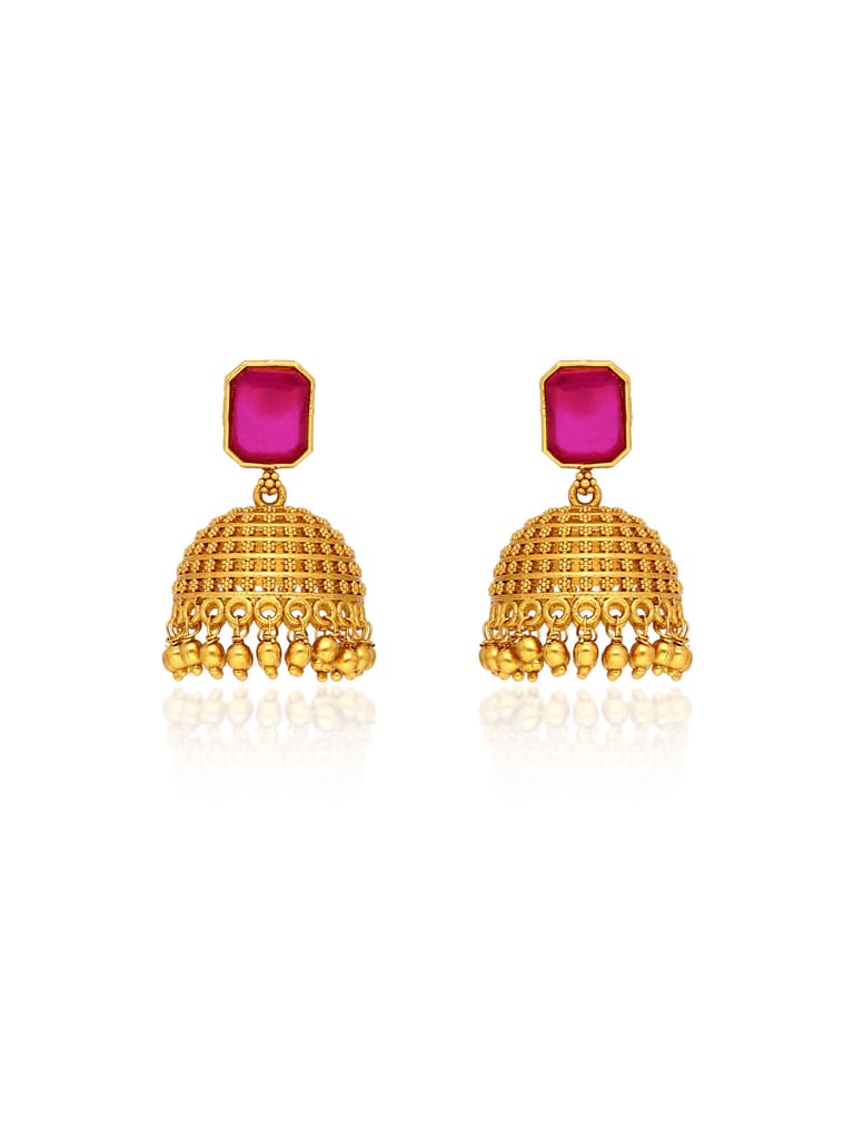 Antique Jhumka Earrings in Gold finish - ULA1120