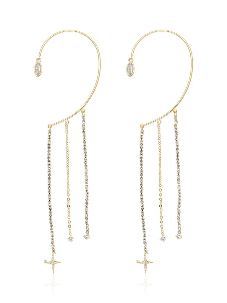 Western Long Earrings in Gold finish - CNB36589