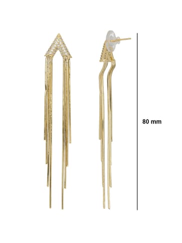 AD / CZ Long Earrings in Gold finish - CNB36591