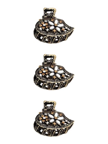Fancy Butterfly Clip in Oxidised Gold finish - CNB38800