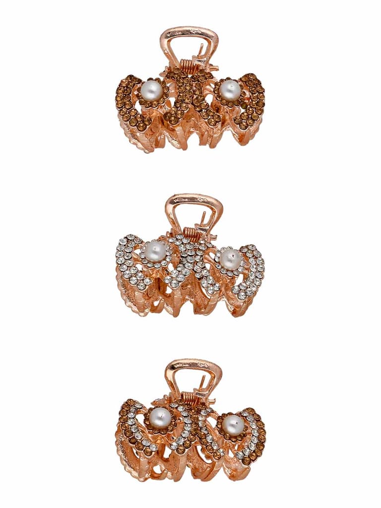 Fancy Butterfly Clip in Rose Gold finish - OMS268
