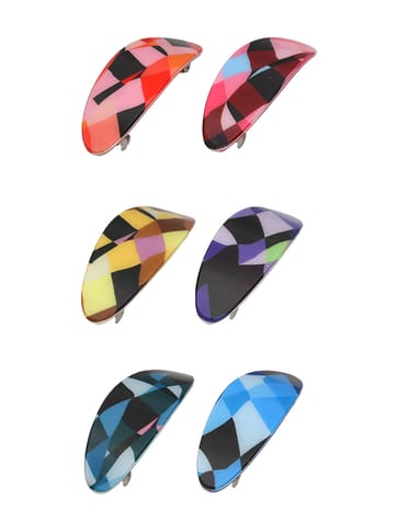 Printed Hair Clip in Assorted color - KIN59B