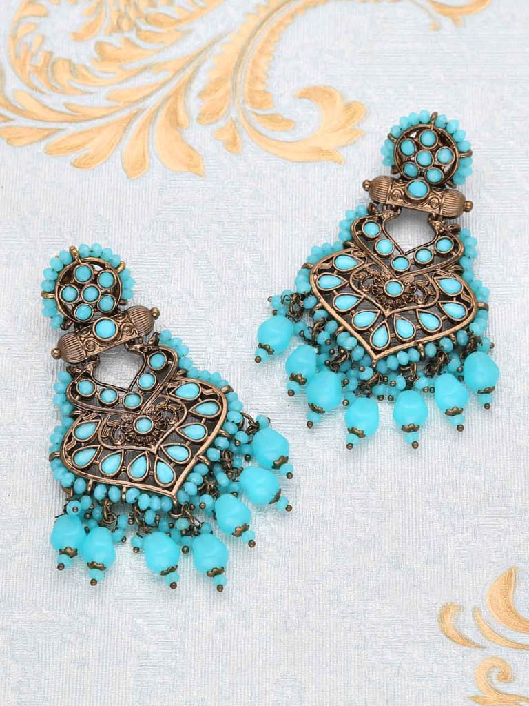 Traditional Long Earrings in Mehendi finish - CNB8091