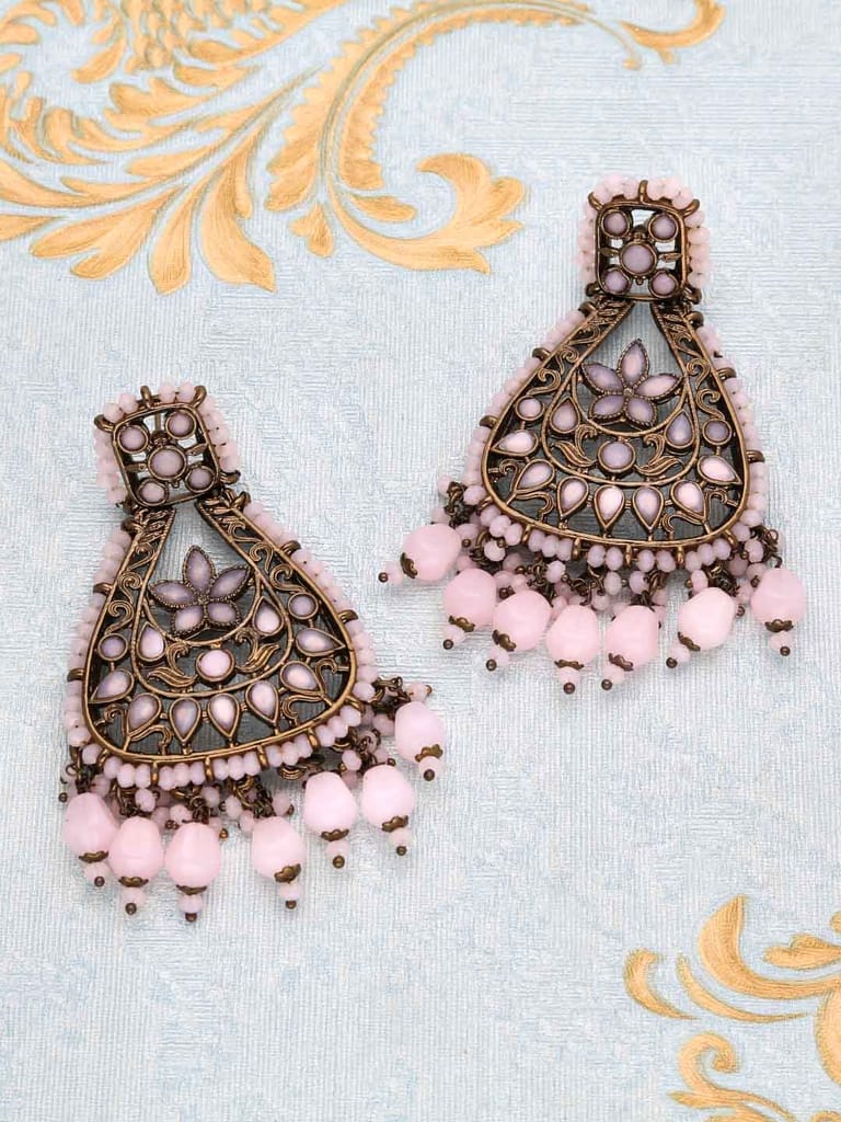 Traditional Long Earrings in Mehendi finish - CNB8087