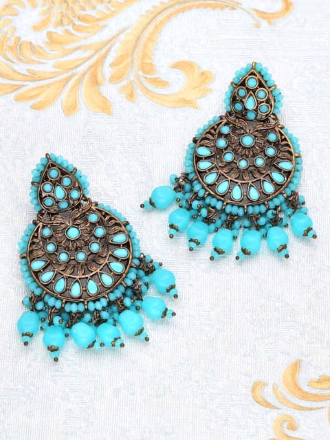 Traditional Long Earrings in Mehendi finish - CNB8067